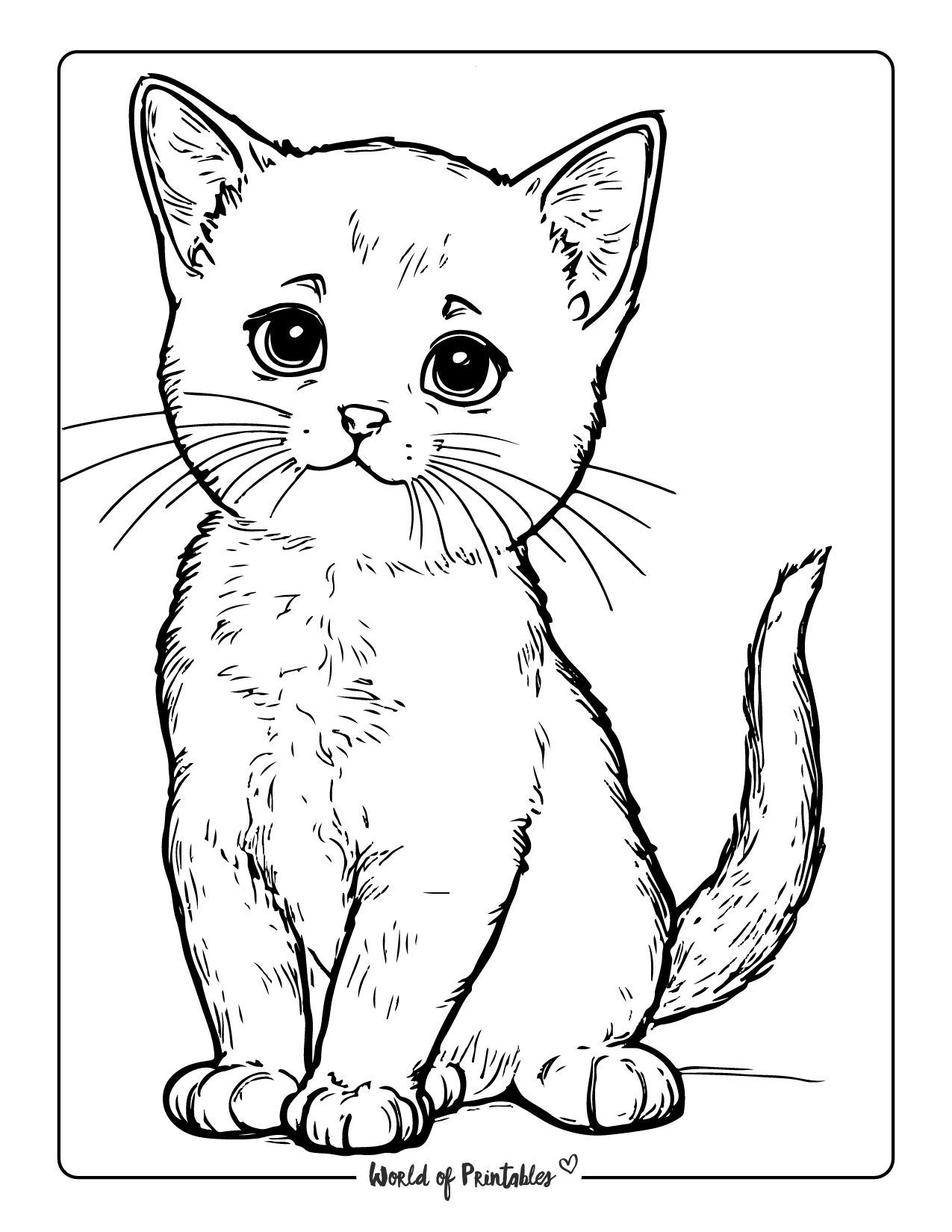 Fun Colorin Page Free Cute Cat Coloring Pages PDF | Walker Art