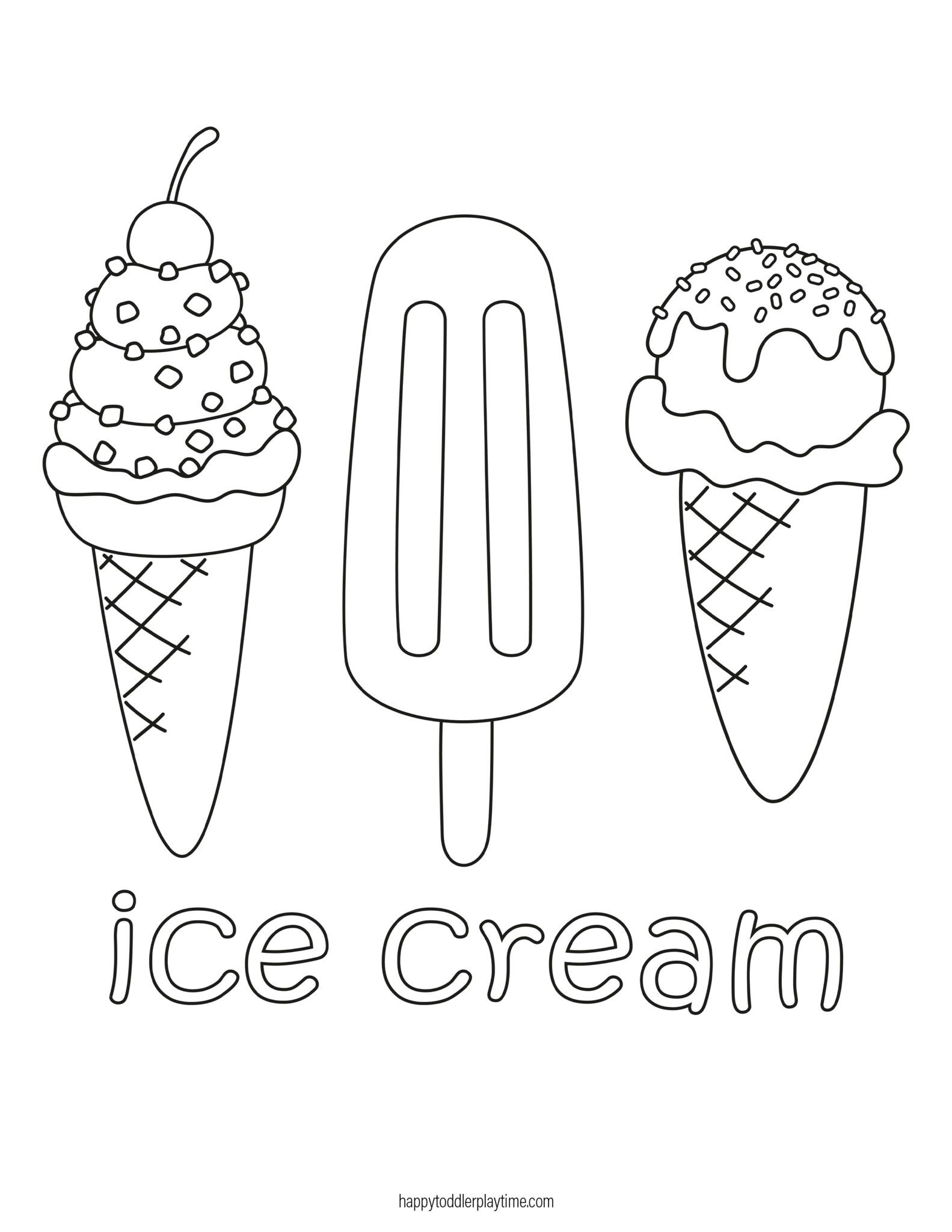 Fun Colorin Page Ice Cream Coloring Pages Free PDFs | Walker Art