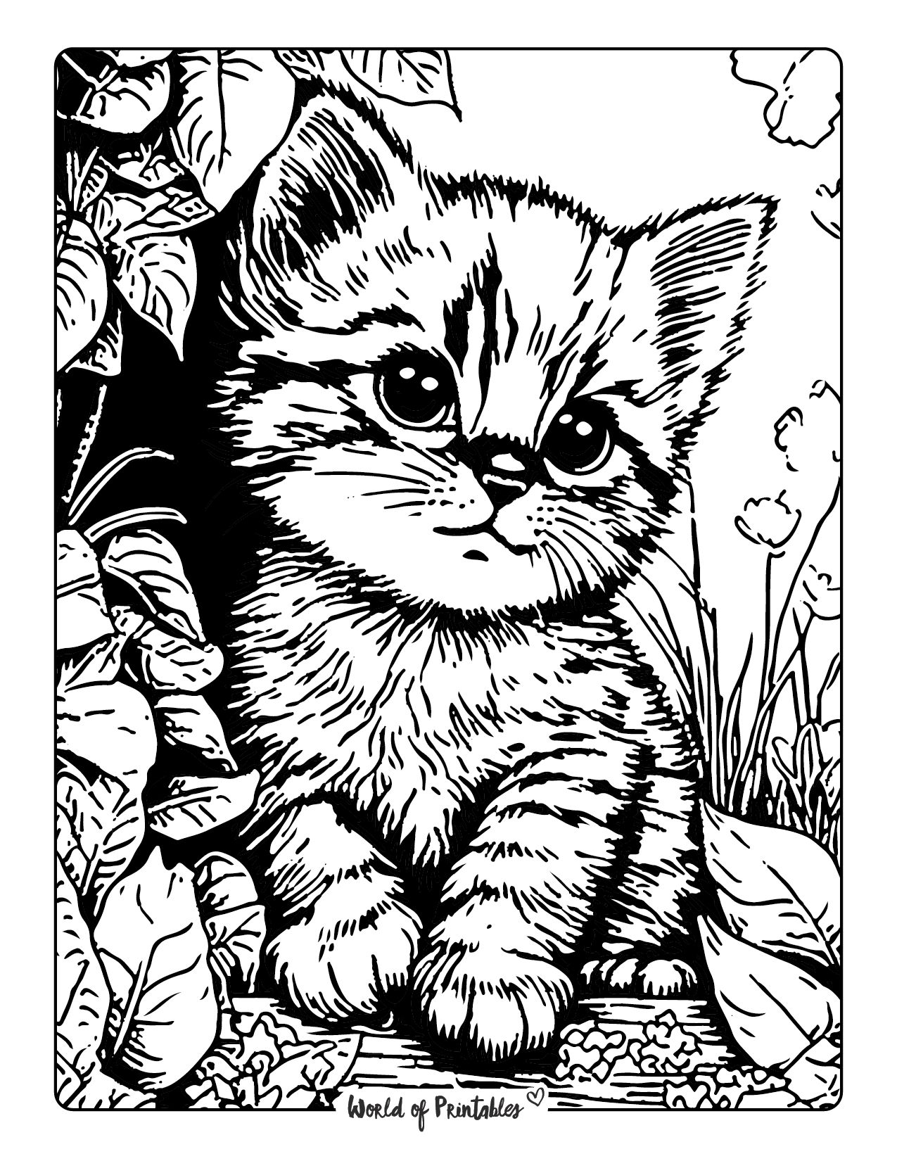 Fun Colorin Page Printable Kitty Cat Coloring Pages | Walker Art