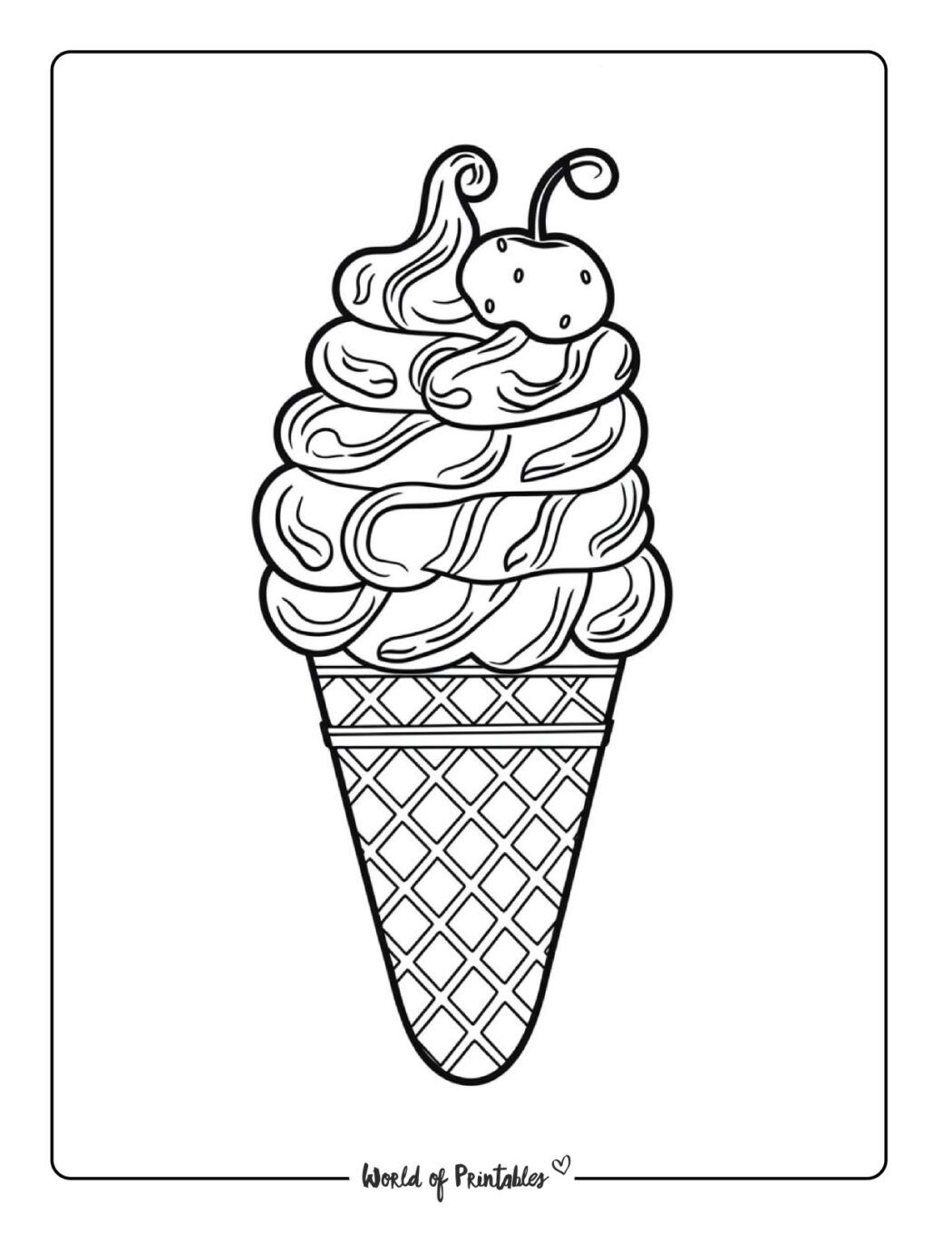 Fun Colorin Page Ice Cream Printable Coloring Pages | Walker Art